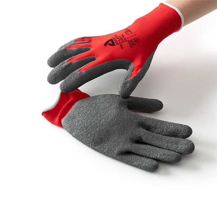 Handschoen PRO-LATEX soft - rode nylon met latex coating Handschoen PRO-LATEX soft - rode nylon met latex coating