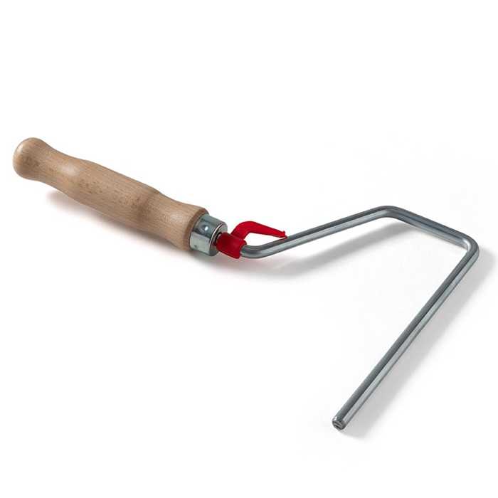 Monture 18 cm - zinguée - manche bois - clips 8mm Monture 18 cm - zinguée - manche bois - clips 8mm
