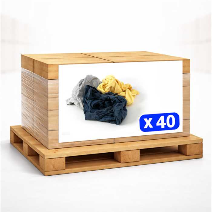 Pallet poetsdoeken gekleurd katoen - standaardkwaliteit - 40 x 10kg Pallet poetsdoeken gekleurd katoen - standaardkwaliteit - 40 x 10kg