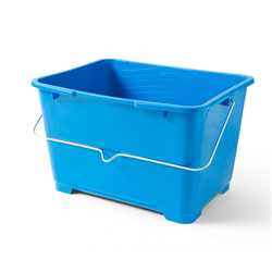 Plastieken emmer - blauw - metaal handvat